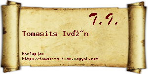 Tomasits Iván névjegykártya